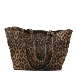 Casual tote bags for women big bag designer leisure high quality handbag large capacity Leopard Print canvas bag for shopping