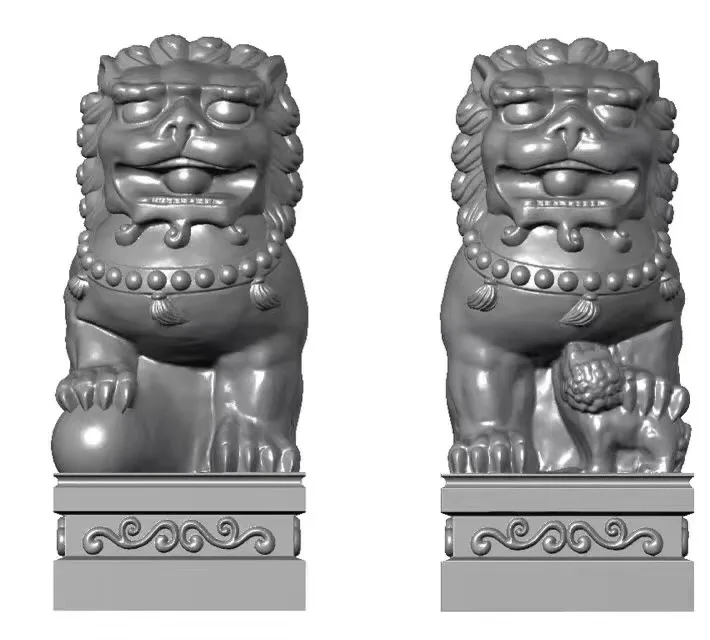 Outdoor Garden Sculpture Concrete Fu Dog Lion Molds Statues Animal Mold For Sale