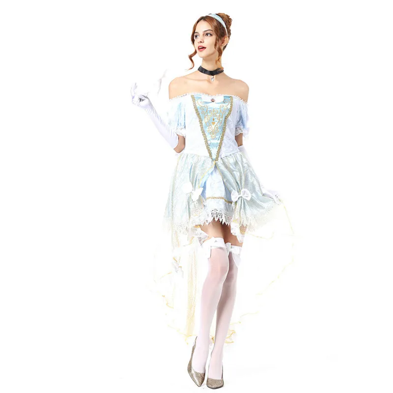 Adulto sexy princesa traje de halloween cinderela cosplay fantasia vestido fantasia halloween meninas vestido de festa adulto traje