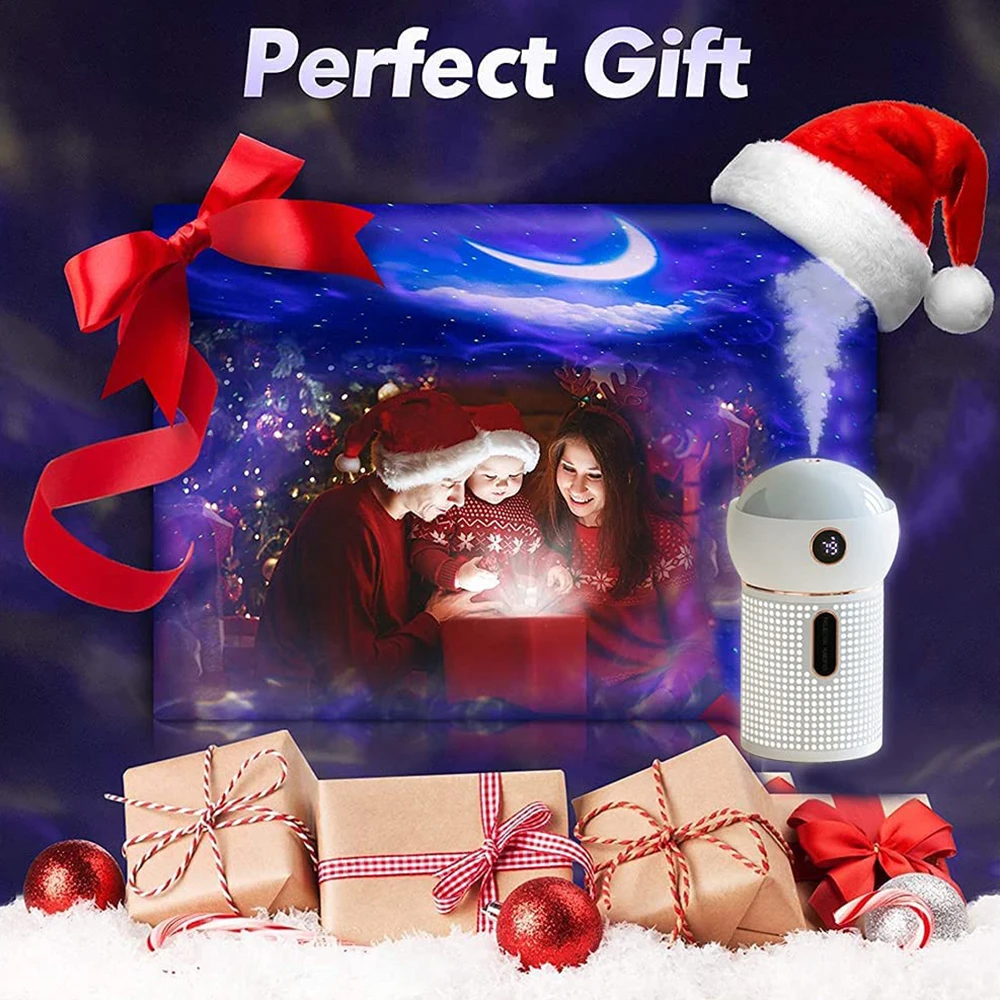 Nawilżacz nocny dla dziecka i dziecka sypialnia gwiazdka lekki projektor nawilżacz generujący chłodną mgiełkę obrót o 360 ° projekcyjne nawilżacze powietrza