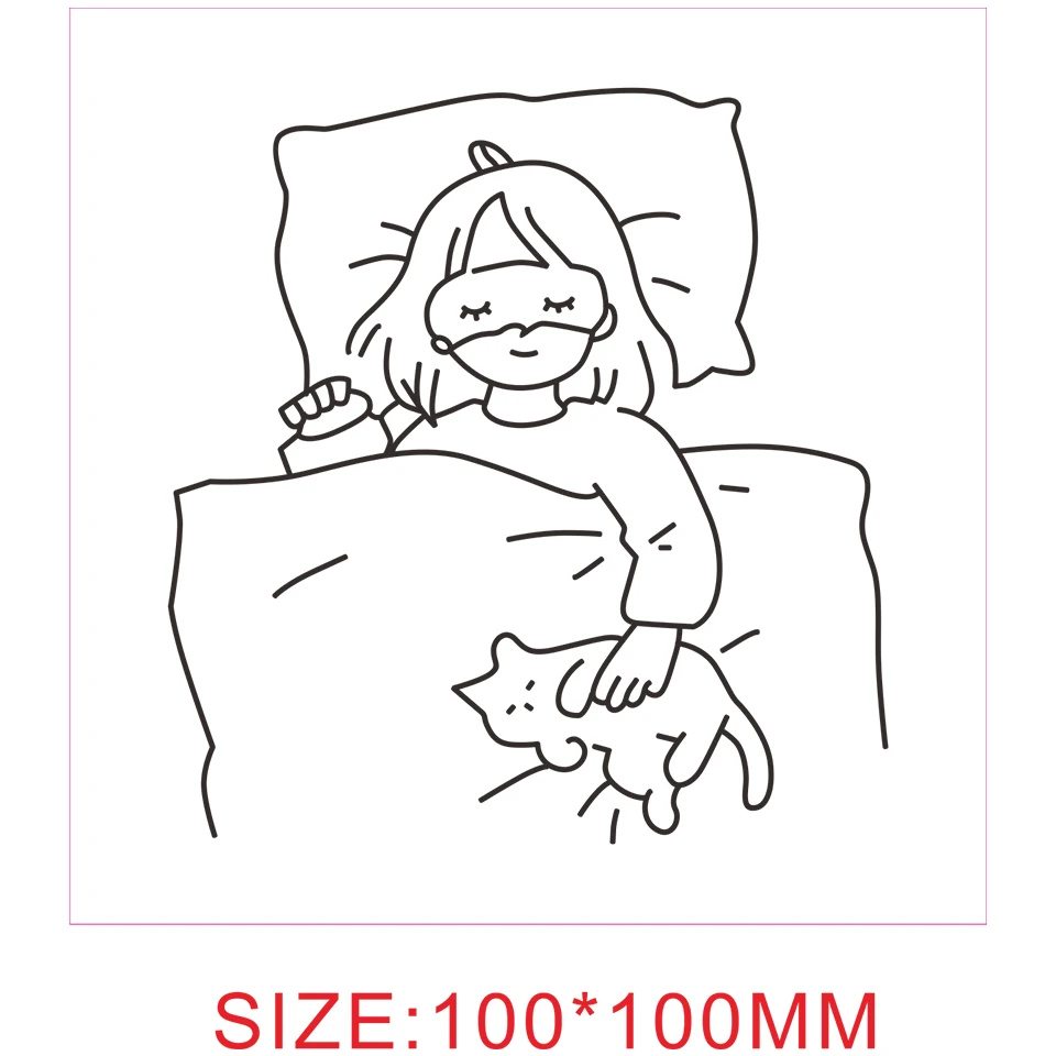 10*10 Sleeping Girl Transparent Clear Stamps Adhesive Seal For DIY Scrapbooking Rubber Stamp Sentiment Photo Album