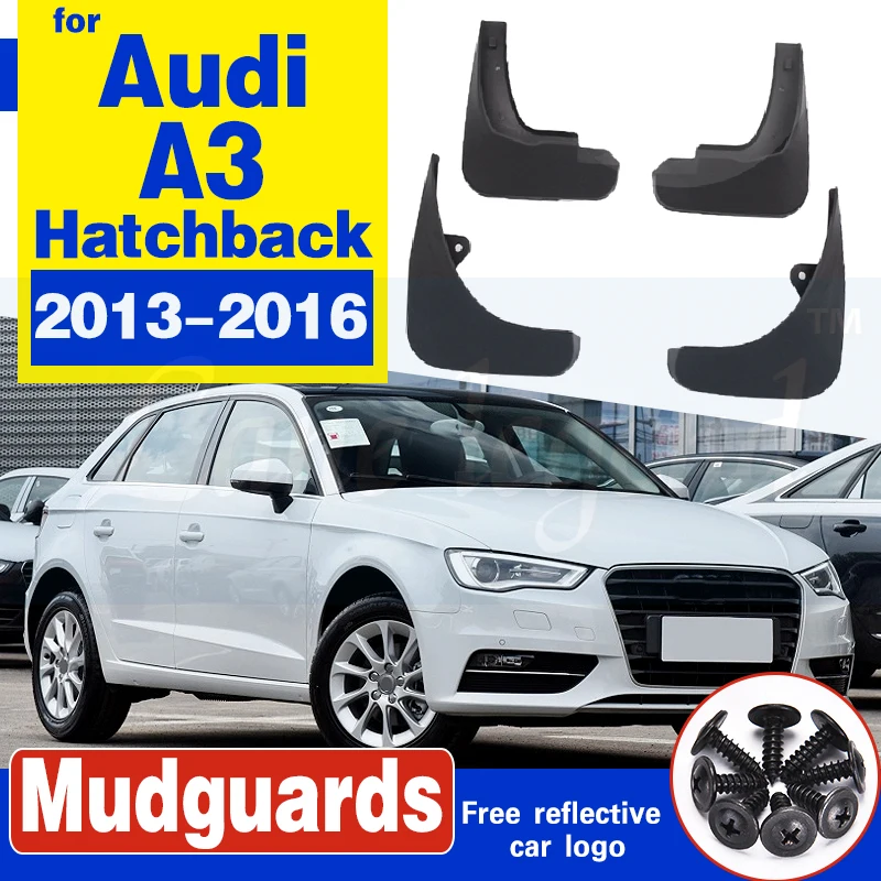 

Car Mud Flaps For Audi A3 Sportback 2013-2016 Mudguards Splash Guards Fender Mudflaps Car Front Rear Soft plastic Accessories