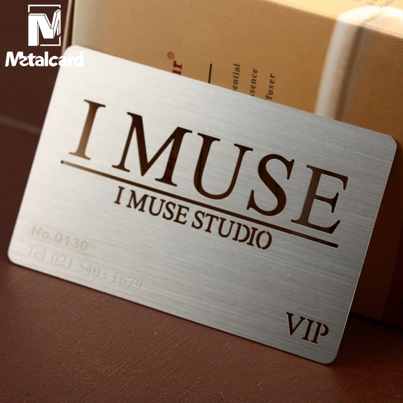 High-grade stainless steel business card brushed metal business card custom business card design