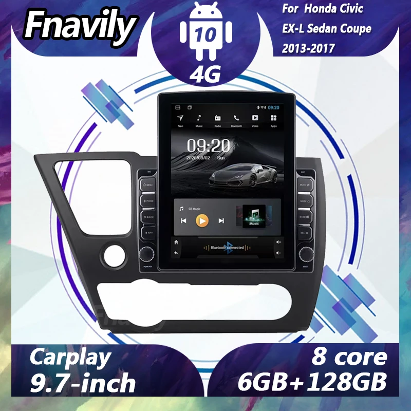 Fnavily Android 10 car audio For Honda Civic EX-L Sedan Coupe video dvd player radio car stereos navigation GPS DSP BT 2012-2015