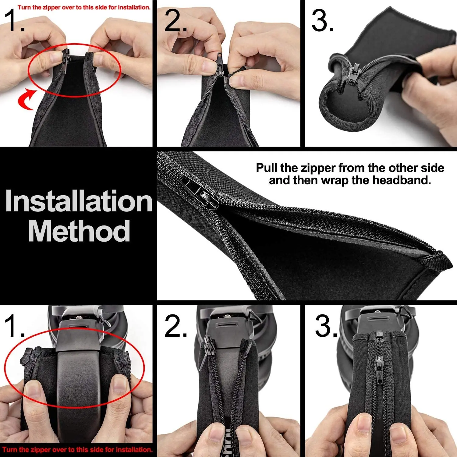 غطاء رأس بديل متوافق مع ATH M50X M50 M40X M40 M30X M20X سماعات (أسود)