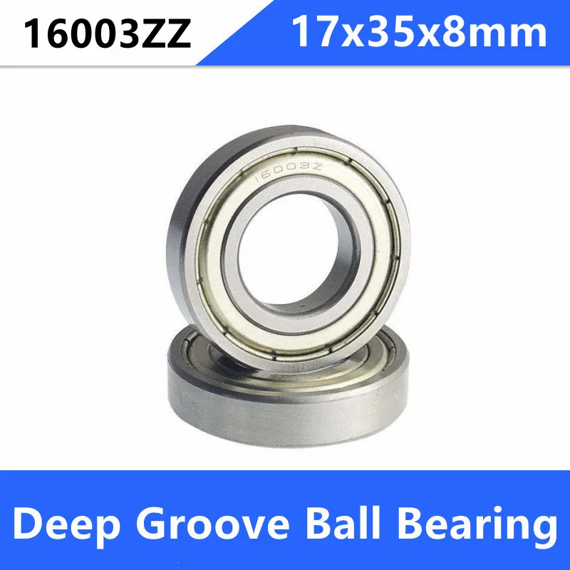 50pcs/lot 16003ZZ 16003 16003 Z ZZ shielded 17x35x8 mm Deep Groove Ball bearing Shaft 17*35*8mm