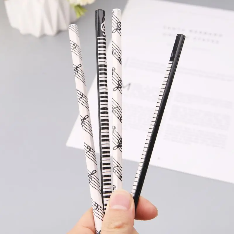 4pcs Musical Note Pencil HB Standard Pencil Music Stationery Piano Notes School Student Gift