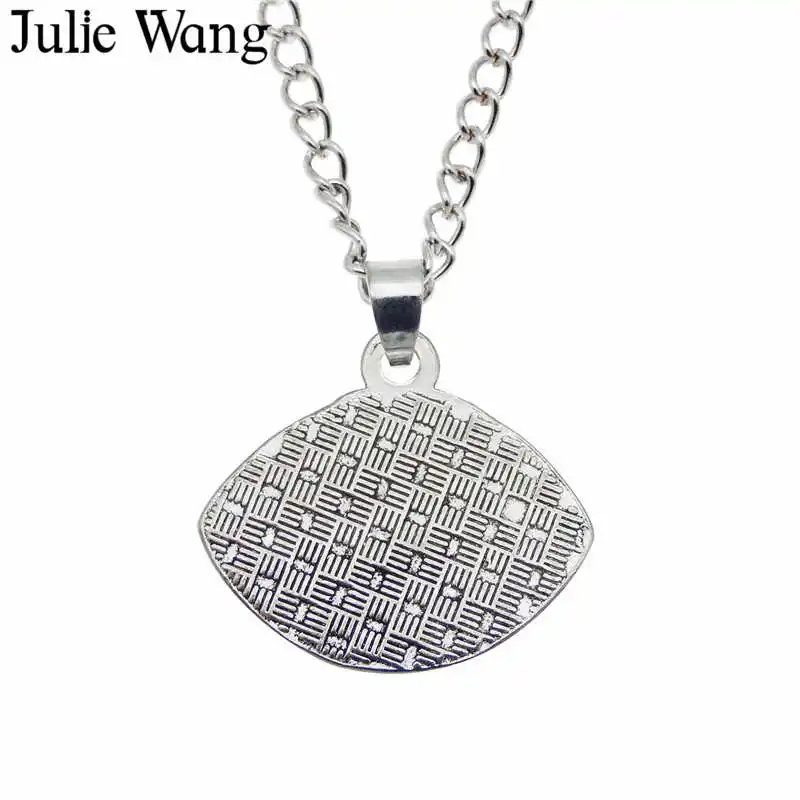 Julie Wang Alloy Human Evil Eye Necklace Plastic Eyeball Multicolor Chain Pendants Fashion Women Jewelry collares Bijoux Femme