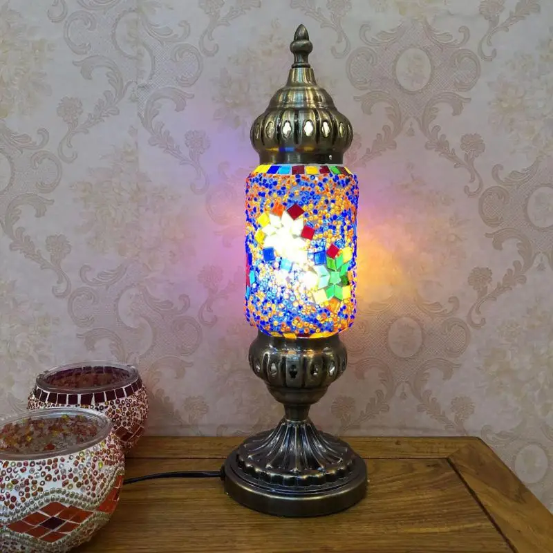 

Turkish Mosaic Table Lamp Vintage Art Deco Handcrafted Desk Lamp Decorative Glass Bohemian Bedside Table Lightings For Bedroom