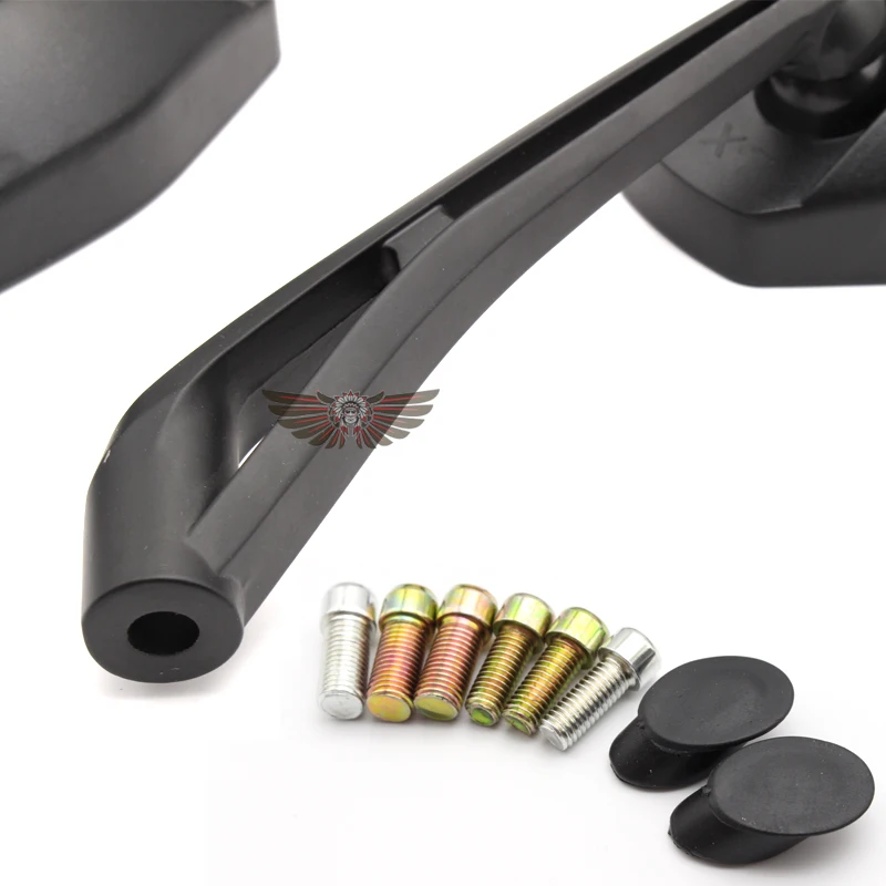 Black Universal Motorcycle Rear View Side Rearview Mirrors 8mm 10mm For Yamaha FZ1 FAZER FZ6 FZ6R FZ8 XJ6 MT-07 MT-09 FZ9 FZ-09 - view 6
