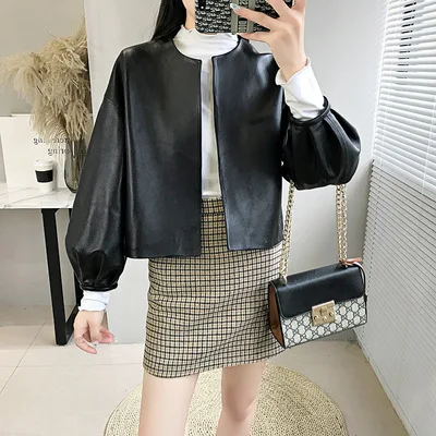 

MESHARE Women New Fashion Genuine Real Sheep Leather Jacket G10