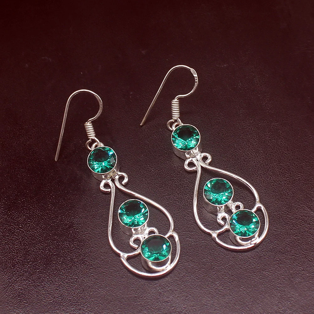 

Gemstonefactory Big Promotion Unique 925 Silver Amazing Shiny Green Topaz Women Ladies Gifts Dangle Drop Earrings 20211832