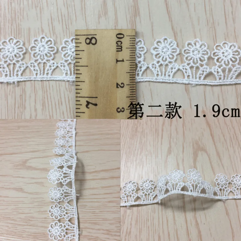 5Yards High Quality Unilateral White Lace Ribbon Trim DIY Embroidered For Sewing Decoration African Lace Fabric Ribbon