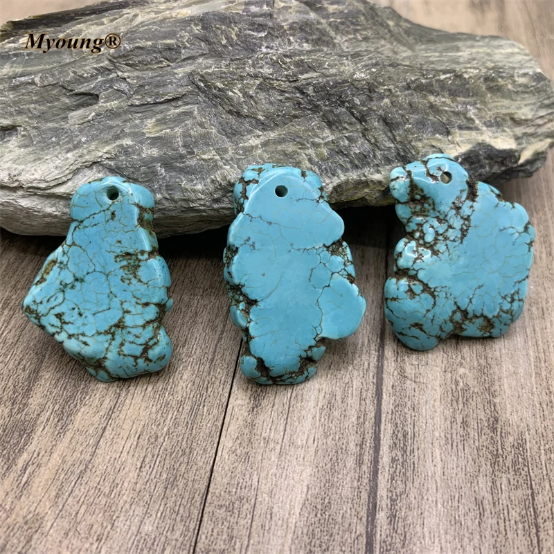 10pcs Freeform Natural Blue Turquoises Stone Slice Pendant For DIY Jewelry Making MY210801