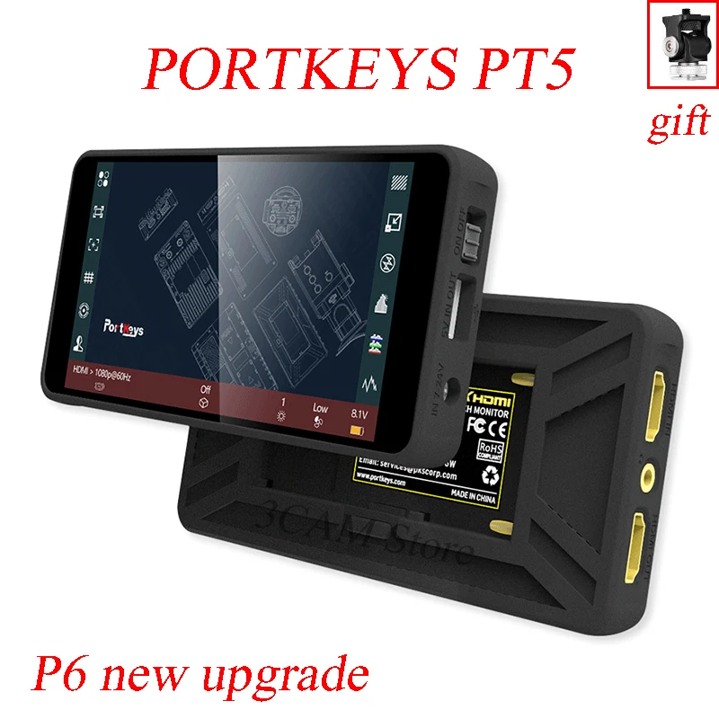 Portkeys PT5 II 5″ 5 Inch Monitor 4K HDMI Touchscreen 500nit Ultra-thin 3D LUT Support 1920*1080 for Camera DSLR P6 new upgrade