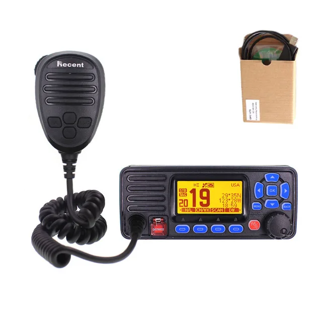 Do z GPS VHF Stałe radio morskie Recent RS-509MG 25W 156.000-162.000MHz VHF Radio morskie IP67 Mobilne walkie talkie łodzi