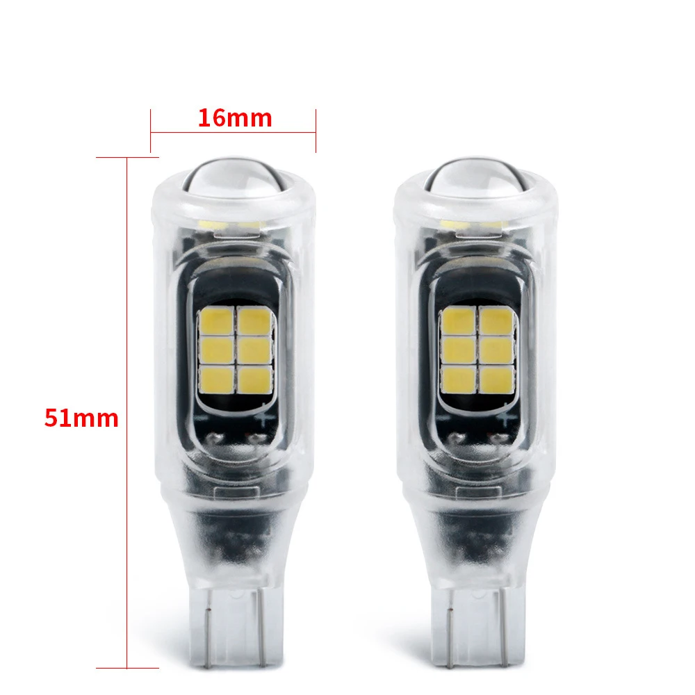 2Pcs W16W Led T15 Led-lampen Autolichten Backup Reverse Lights Canbus T16 921 912 Led Remlicht Stop achterlicht Wit T10