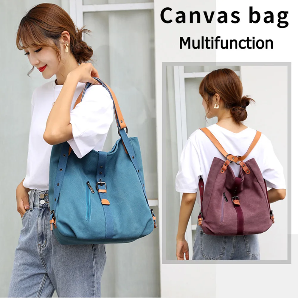 Casual Backpack Female Brand Canvas Women\'s Backpacks Sac A Dos Designer Shoulder School Bags for Teenage Girls Travel Backbags