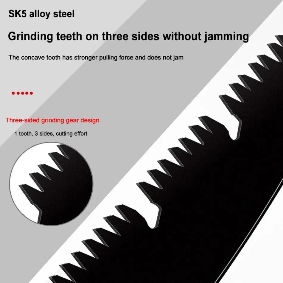 530mm Folding Hand Saw SK5 Steel Blade Soft Rubber Handle Collapsible Sharp for Woodwork / Household Cutting Tools