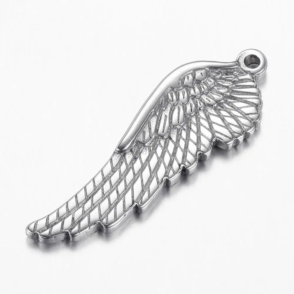 

100% Stainless Steel Wing Charm For Jewelry Making Metal Angel Wing Charms Wholesale 20pcs