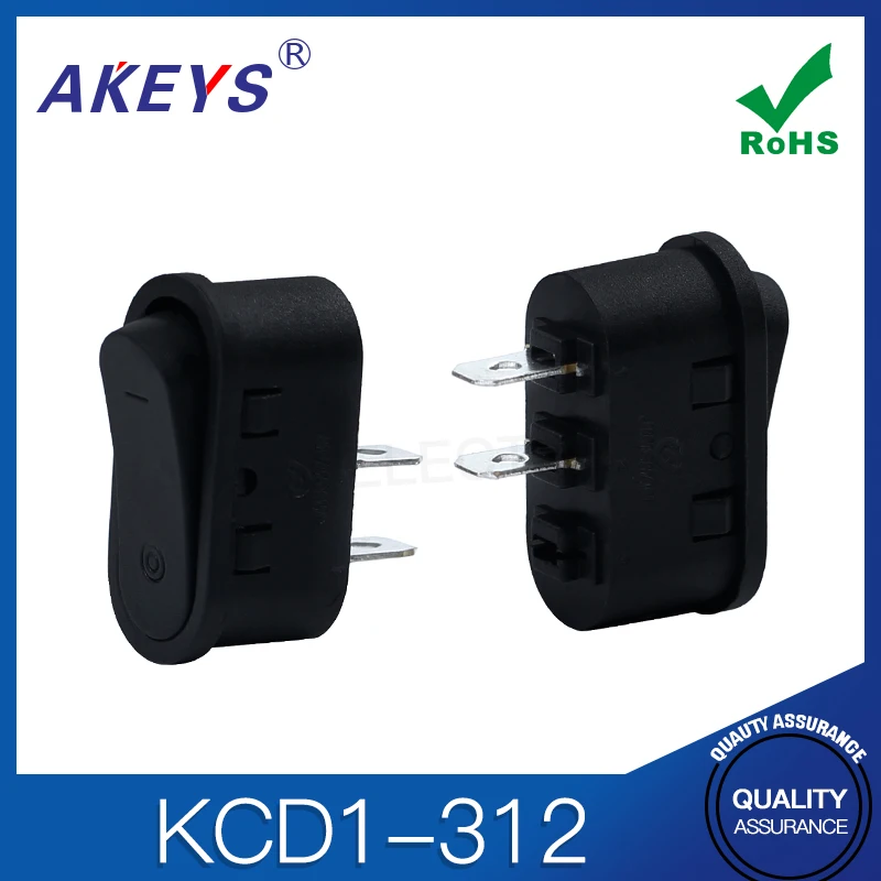 ELECTRIC RICE COOKER COFFEE POT ACCESSORIES SHIP TYPE SWITCH COPPER PIN 2 PIN 2-GEAR ROCKER KCD1-312 2P BLACK OVAL