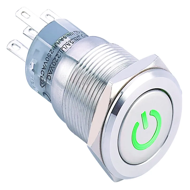 (حار!) رمز الطاقة مفتاح بـزر دفع معدني (16 مللي متر ، PM162F-11DT/B/12 V/S ، PM162F-11ZDT/B/12 V/S CE ، ROHS)