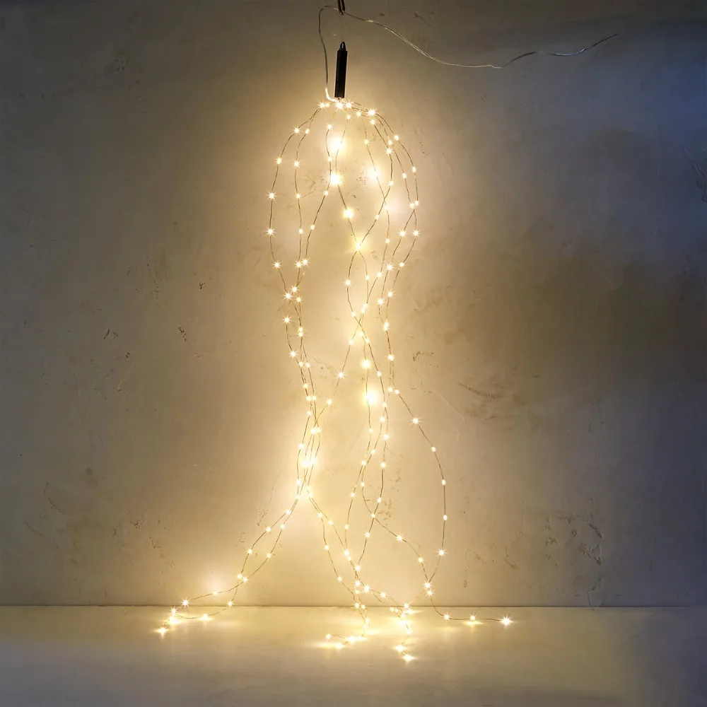 New Year LED Christmas Lights Outside Outdoor Warm White Waterfall Curtain Fairy Lights for Bedroom Icicle Girland Street