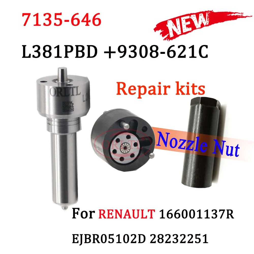 

Injector Nozzle L381PRD L381PBD D381 Valve 9308-621C 28239294 28440421 Repair Kits 7135-646 For DACIA LOGAN 28232251 EJBR05102D