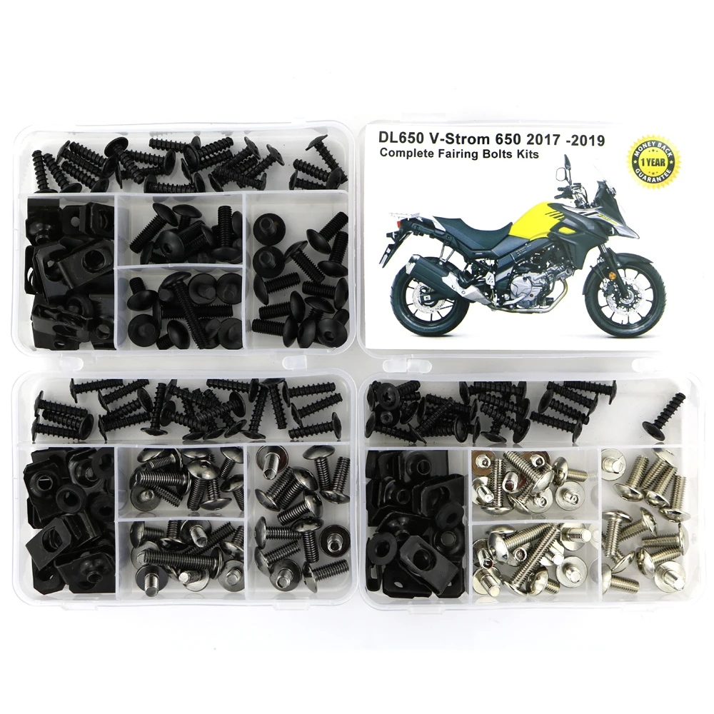 For Suzuki DL650 V-Strom 650 2017-2024 Complete Full Fairing Bolts Kit Steel Speed Nuts Fairing Clips Side Covering Nuts