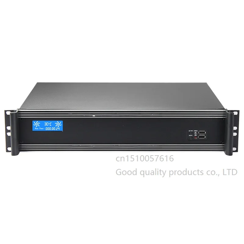 

2U Industrial Chassis Depth 35CM Aluminum Panel LCD Screen Temperature Control Display Computer Recording Server