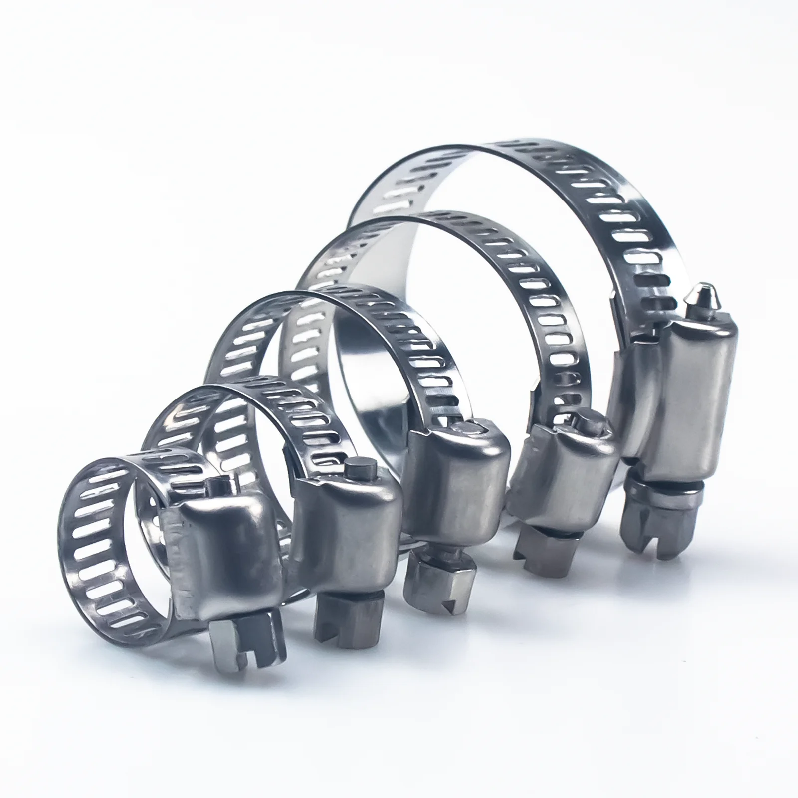 5pcs Stainless Steel 6mm-25mm Mini Fuel Line Pipe Hose Clamp Clip Optional Size for Air Hose Water Pipe Fuel Hose Silicone