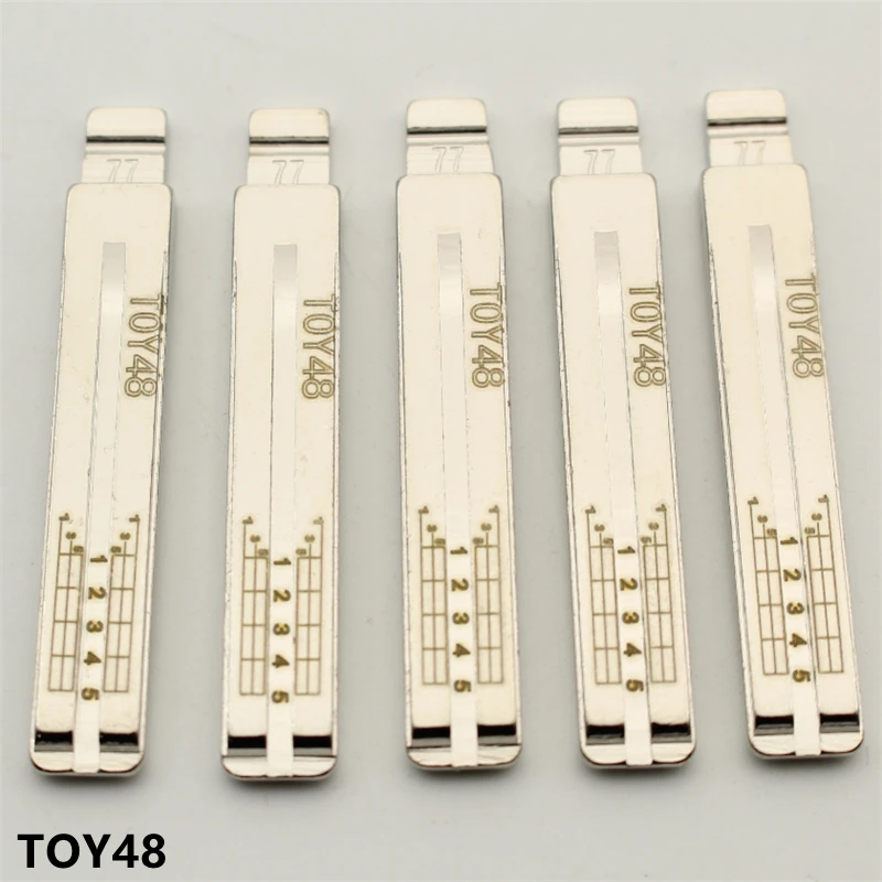 

XIEAILI OEM 30Pcs NO.77 TOY48 Engraved Line Key Blade Scale Shearing Teeth Uncut Key Blade For Toyota For Lexus K432