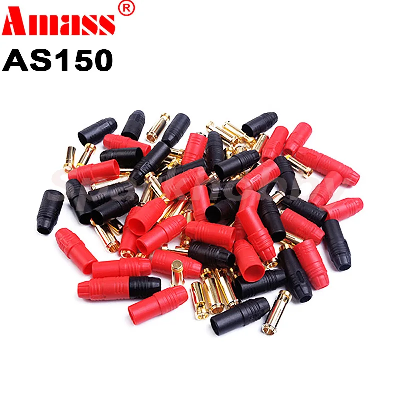 1PC AMASS AS150 7mm Banana Plug 7mm Male and Female Gold Plated High Current Red Balck connector for RC High Voltage Battery