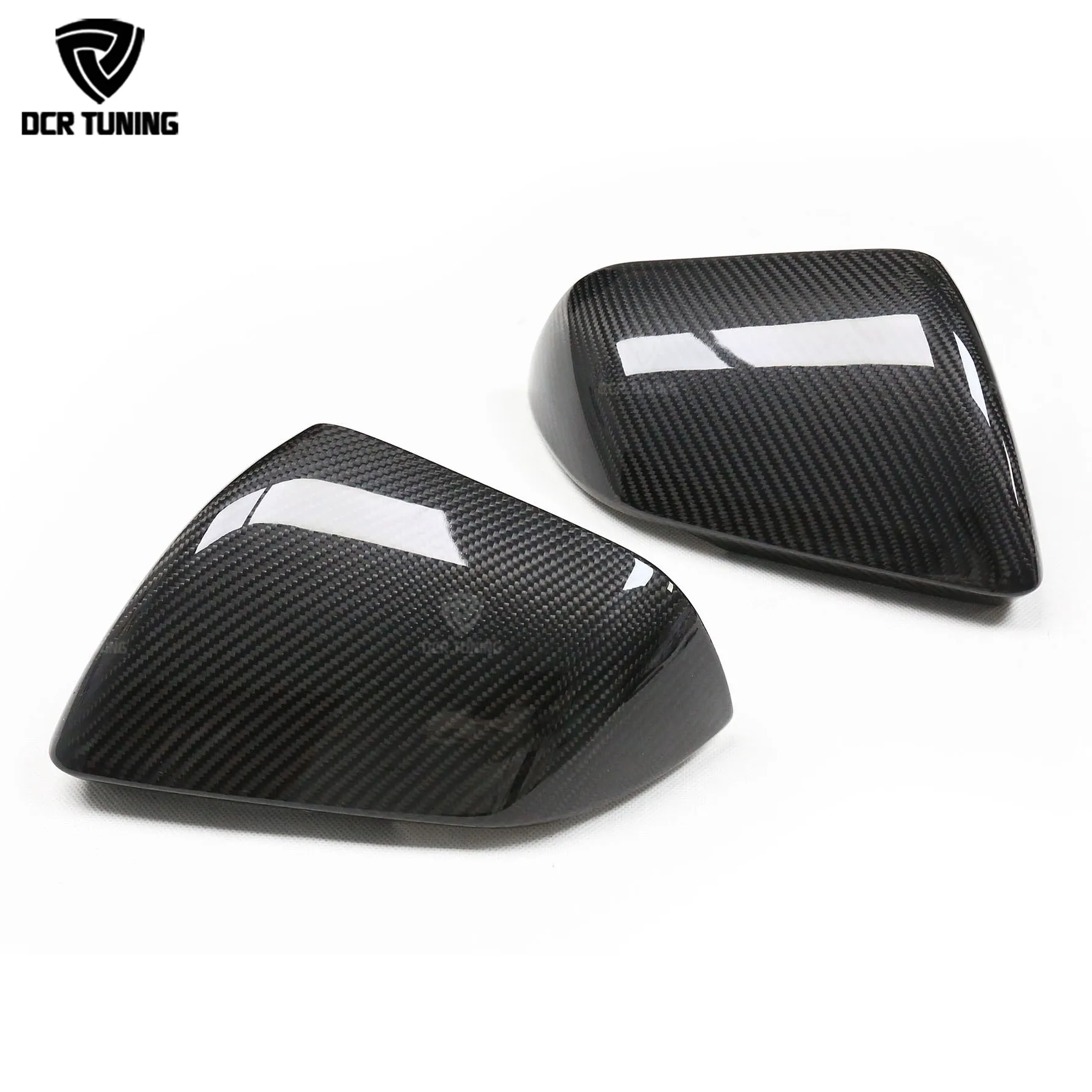 For Ford Mustang Carbon Fiber Rear View Mirror Cover Gloss Black Finish Add On Style 2008 - UP Mustang carbon fiber caps