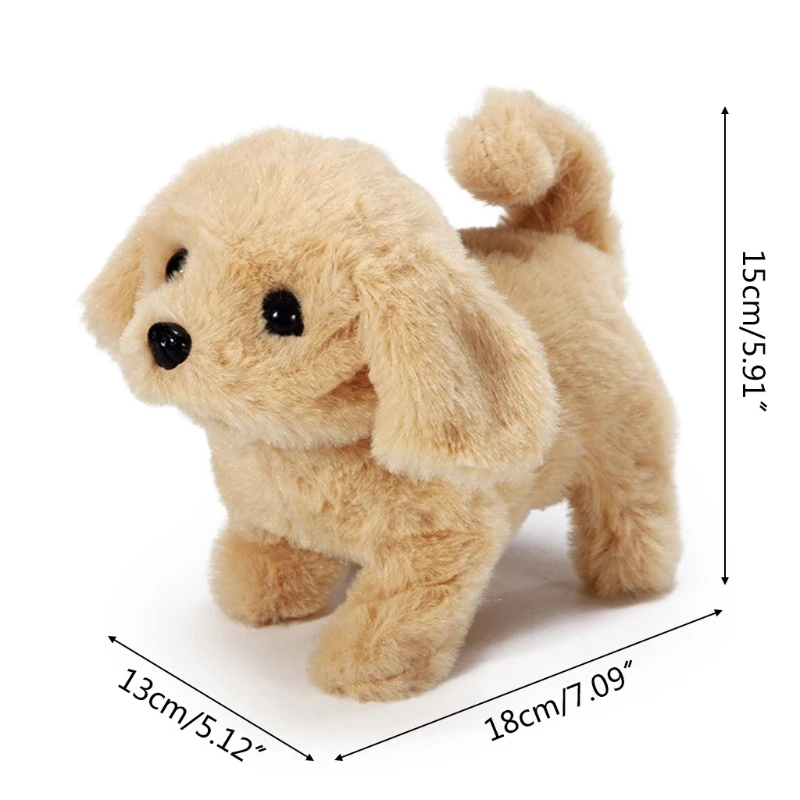 77HD caminar eléctrica perro de peluche muñeca de regalo de cumpleaños suave interactivo juguete Animal en miniatura para los niños de educación temprana Anti-ansiedad