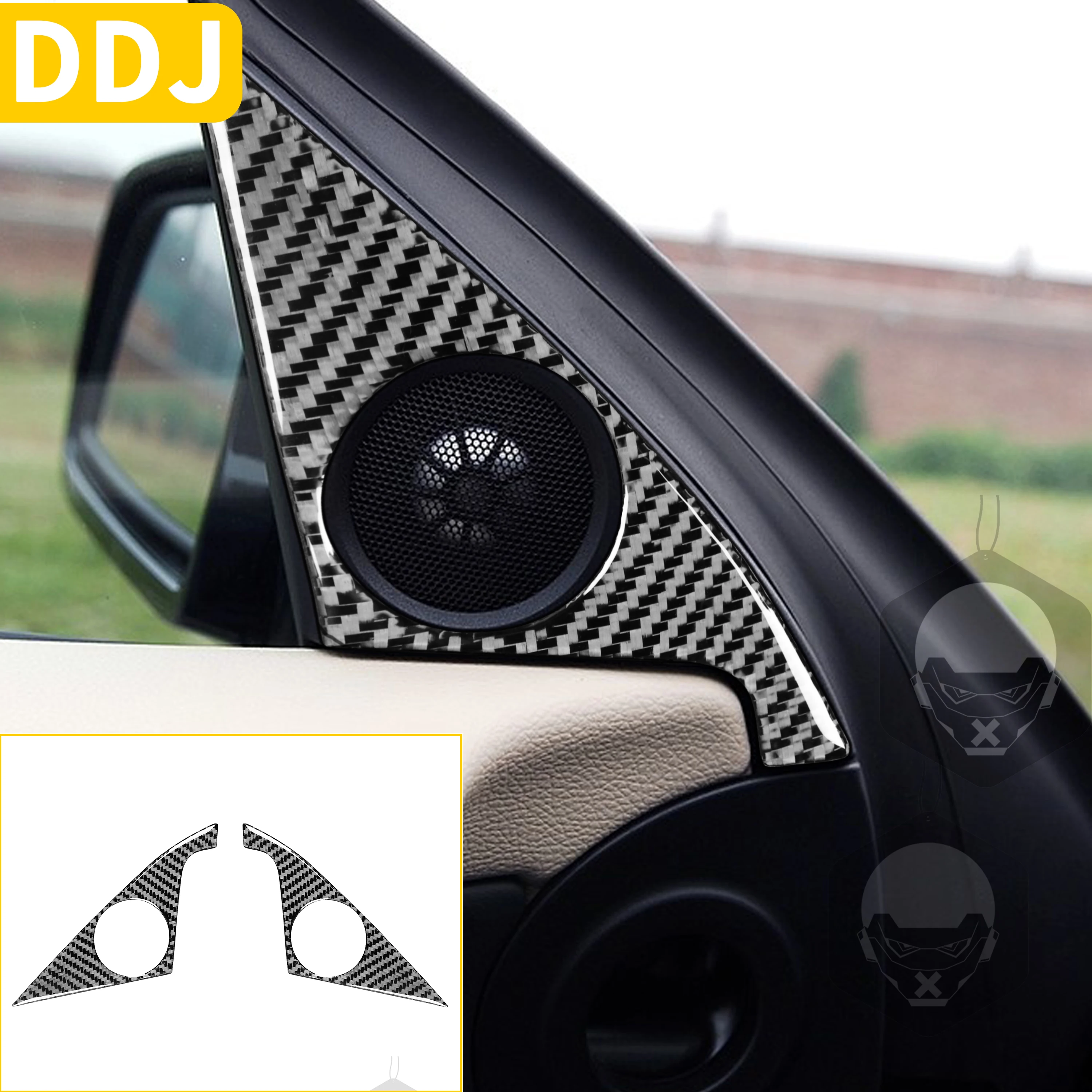 For BMW 6 Series E63 E64 2004 2005 2006 2007 2008 2009 2010 Accessories Carbon Fiber Car Side Door Tweeters Panel Trim Stickers