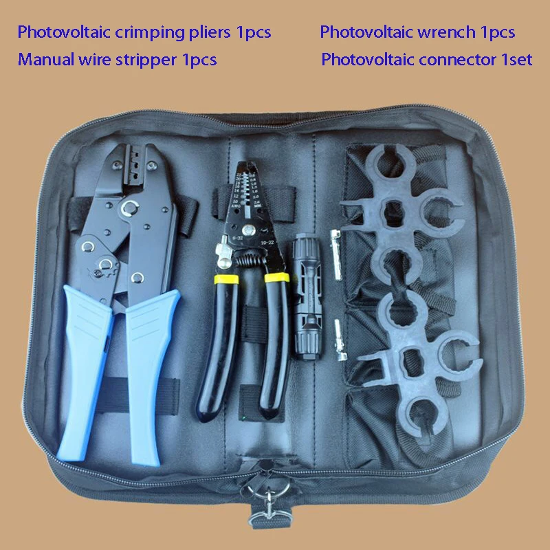 

Photovoltaic special crimping pliers Photovoltaic automatic wire stripping pliers Wire cutters Photovoltaic connector wrench kit