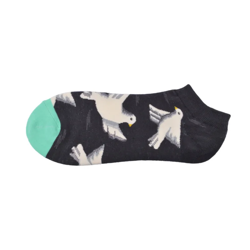 Funny Cartoon Printed Socks Men Fashion Spring Summer Harajuku Socks Cute Dog Shark Starry Sky Hip Hop Short Novelty Sokken