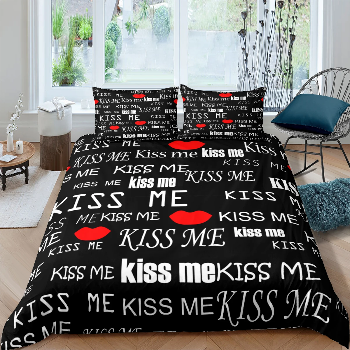 

Home Living Luxury 3D Kiss Me Bedding Set Girl Duvet Cover Set Pillowcase Kids Bedding Set Queen and King EU/US/AU/UK Size