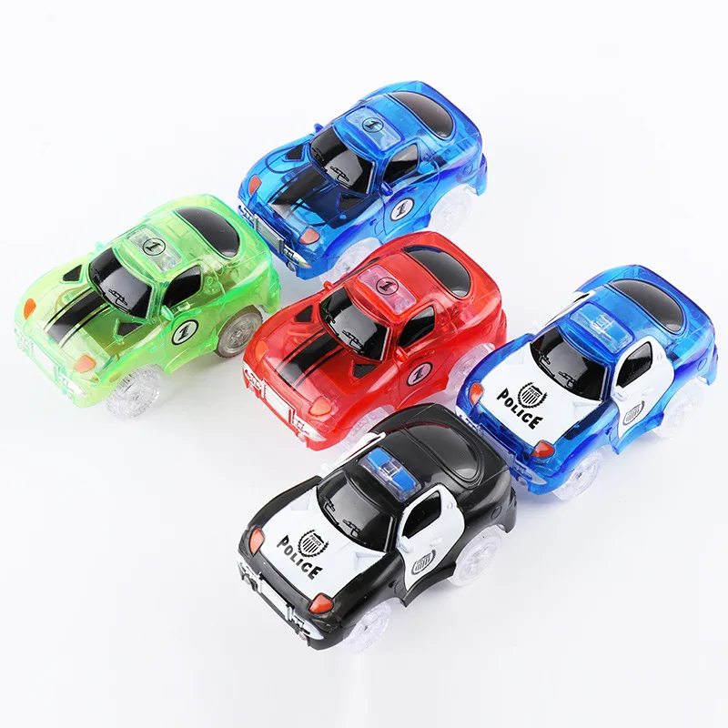 5.4cm Magical Electronics LED Car Toys With Flashing Lights Educational Toys Electronics Glow Car Lights Glowing Racing Toy