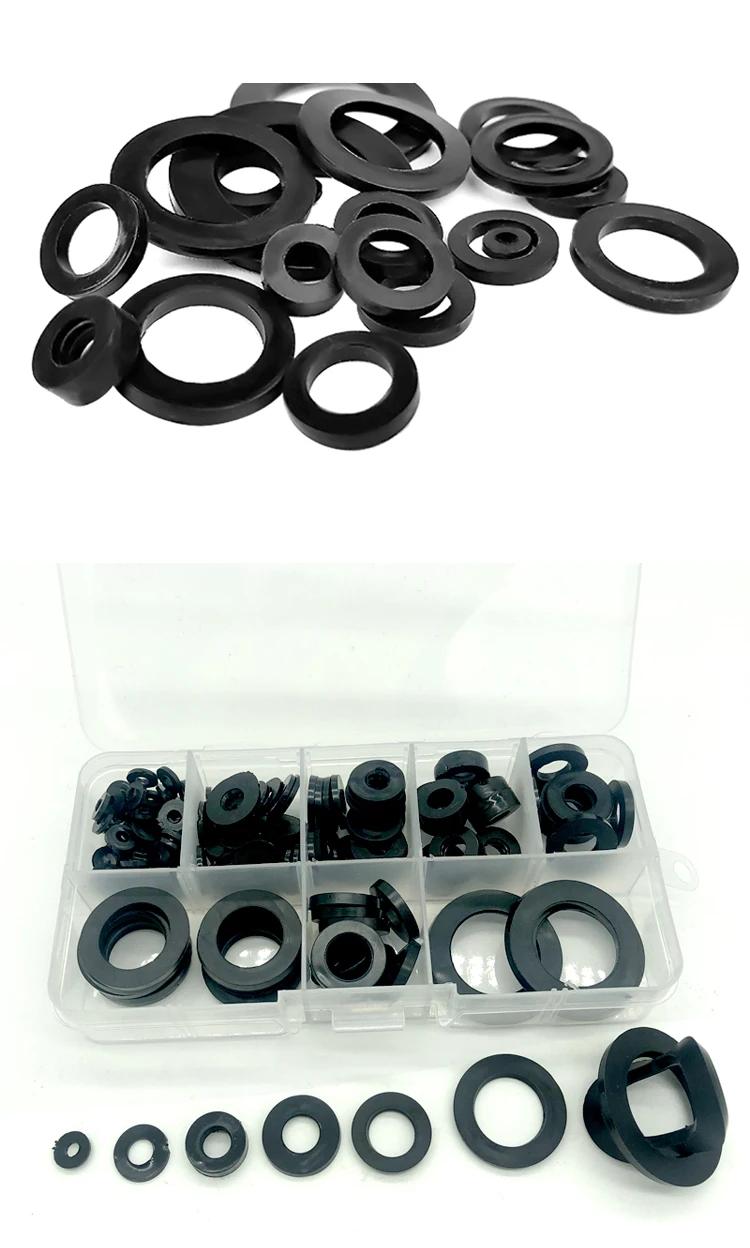 8 Größen, schwarzer Isolierungs-Dichtungsring, Gummi-Unterlegscheibe, Dichtungssortiment, M3, M4, M5, M6, M8, M10, M15, M20, Heimwerker – Detail 22