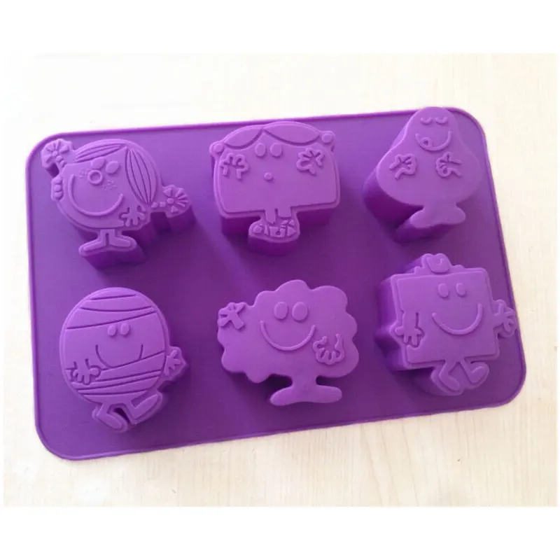 6 Cavity Cartoon Animal SoapSilicone Mold  Chocolate Cake Decoration Mold DIY Fondant Biscuit Creative Baking Accessories