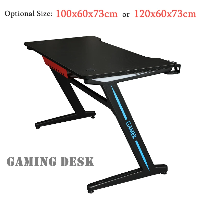 100x60x73cm Quality Gaming Desk Cool Black Game Table Computer Desktop Home Gaming Table Bedroom Simple Game Desk Optional 120cm