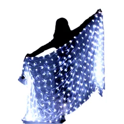 New Belly Dance LED 100% Veils Light Silk Performance Props Accessories  Rainbow Colored Rectangle LED Veil Silk