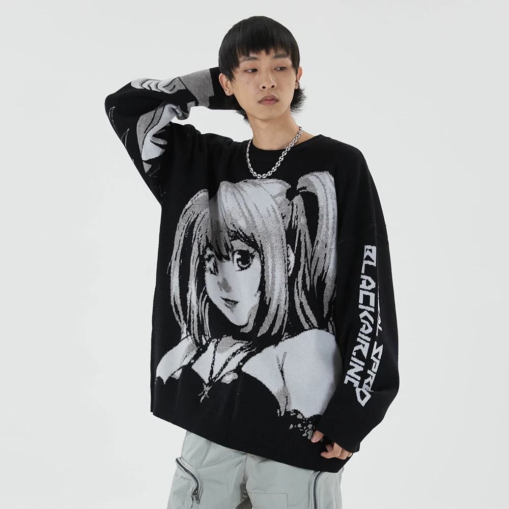 Suéteres de manga larga para hombre y mujer, ropa Vintage de punto Harajuku Kawaii, Tops góticos de gran tamaño, ropa de calle gótica Y2k de los