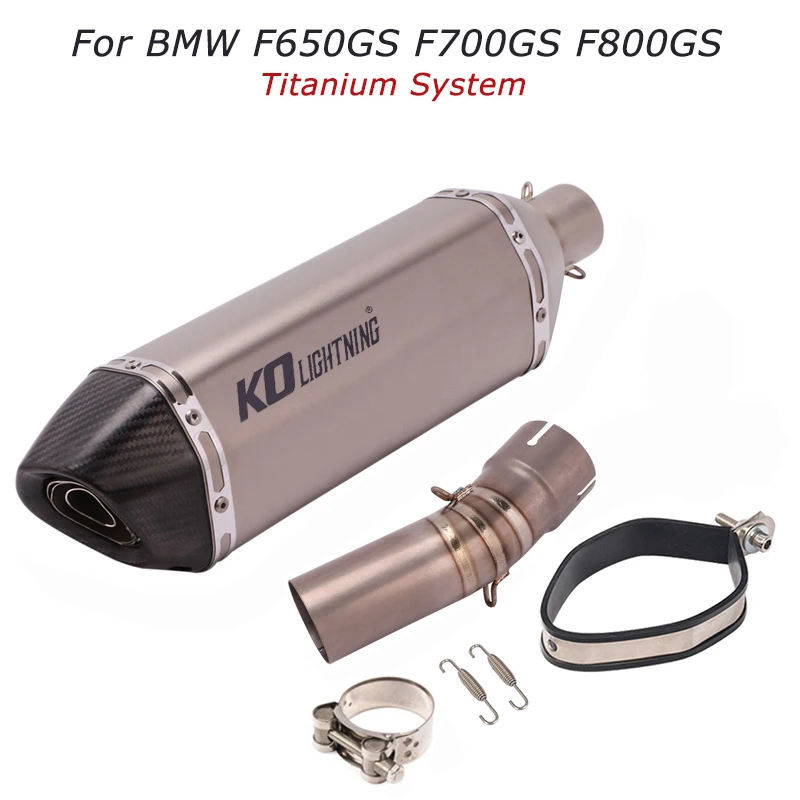 For BMW F650GS F700GS F800GS Motorcycle Titanium System Exhaust Mid Link Pipe Muffler Tail Tube with DB Killer