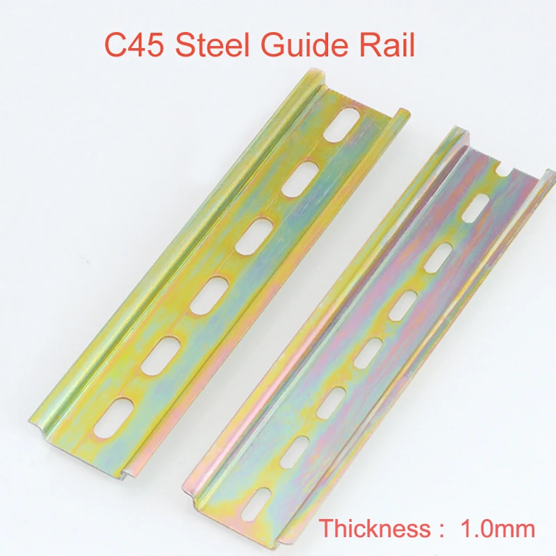 

5Pcs C45 Steel Guide Din Rail Mounting Clip Installation Track Fixed 35mm Wire Cable Row MCB Fixing Seat L:500mm