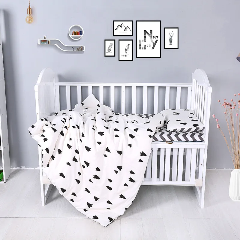 Baby Bedding Set Bumpers Cotton Print Newborn Mattress Cover Duvet Cover Baby Cot Sheet Pillowcase Crib Protective Case Bed Set