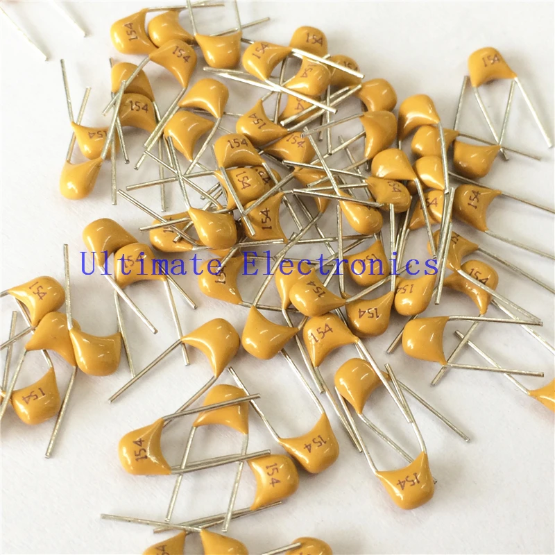 1000pcs/lot  Multilayer ceramic capacitor 0.15uF 154 50V 150nF 154M P=5.08mm