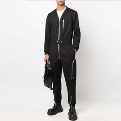 In the spring and autumn  New  casual one-piece trend men's pants S-6XL! Oversized, loose, versatile, long-sleeve cargo jumpsuit